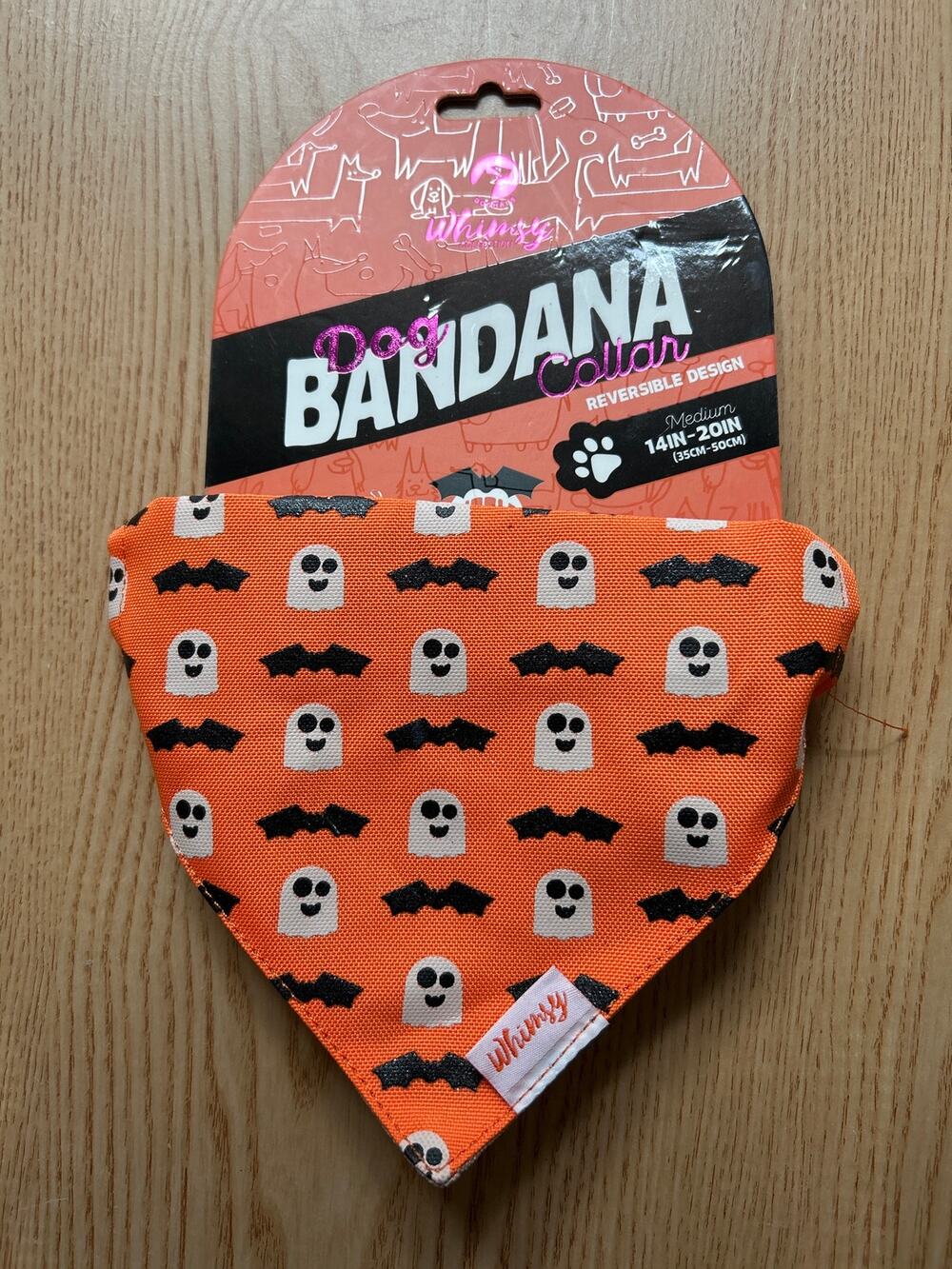 New Doghaus Doggie🐶Halloween 👻🩻Print Bandana Reversible Collar Medium 14"-20"